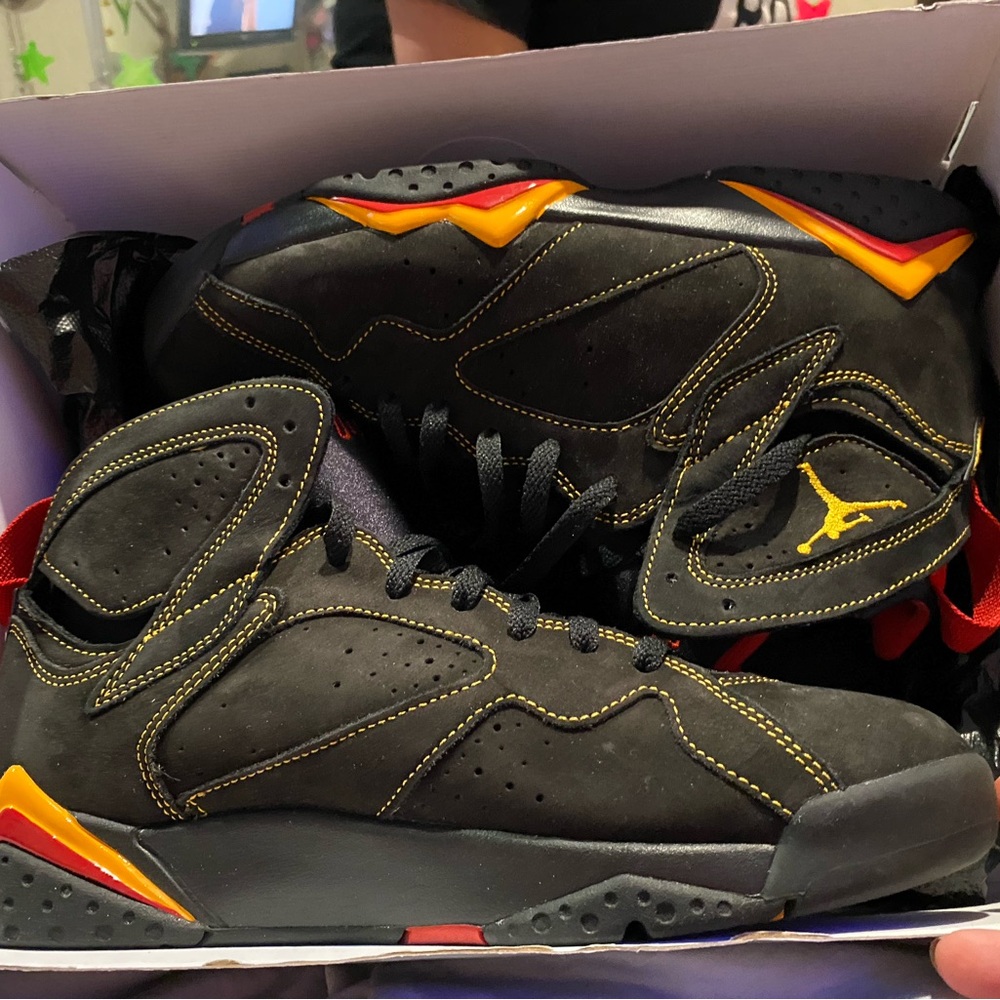 Jordan Black and Yellow Sneakers